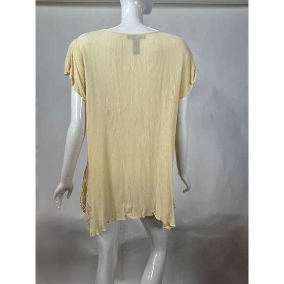 Style & Co Womens 2X Cream Tunic Top With Crochet Lace Detail & Button Tassel Ne - Picture 11 of 16